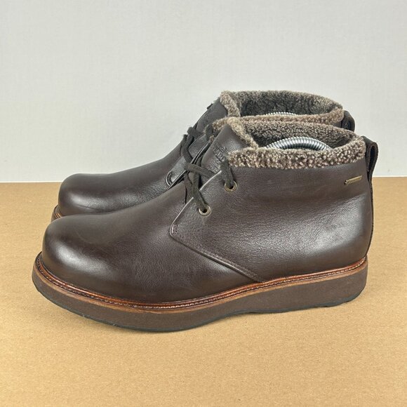 Samuel Hubbard Winter's Day Waterproof Leather Boots Mens 9 Brown Shearling - Picture 1 of 12